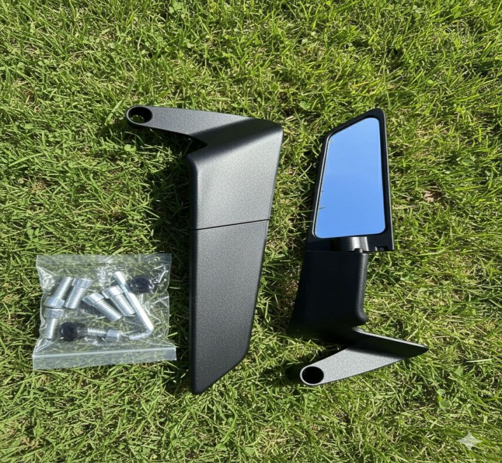 Universal Premium Matte Black Stealth Motorcycle Side Mirrors - High-Visibility Adjustable Rearview Mirrors for All Bikes (Full Set)