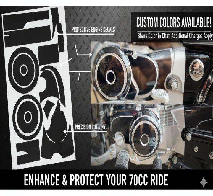 Engine Sticker Kit  Black For All 70cc Motorycles Vinyl Sticker