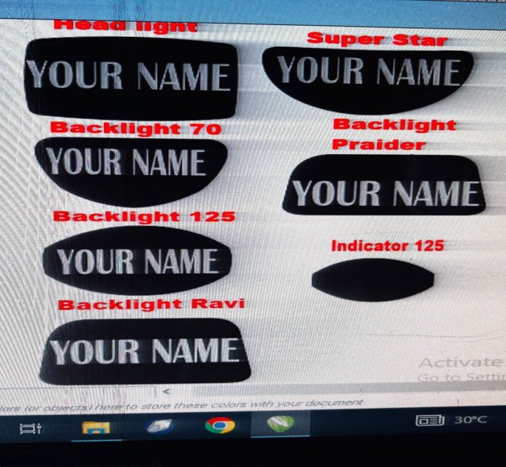 backlight sticker of Bike of 70cc and 125cc customized