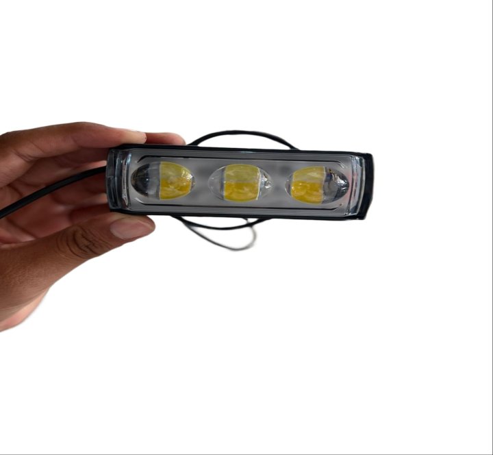 1 Pcs Bike Light three  Lens Projector Driving LED Fog Work Light 4 Color Light Dolphin Projector Spotlight For Bike Car Jeeps White Yellow Mix Flash Bar Light