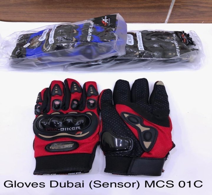 Pro-Biker Motorcycle Riding Gloves - Full Finger with Sensor & Knuckle Protection