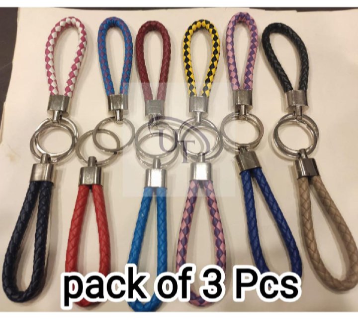 Keychain PU Leather Key Chain Braided Woven Rope Key rings Bag Keyring Car keyrings Men Women Keychains (3pcs)