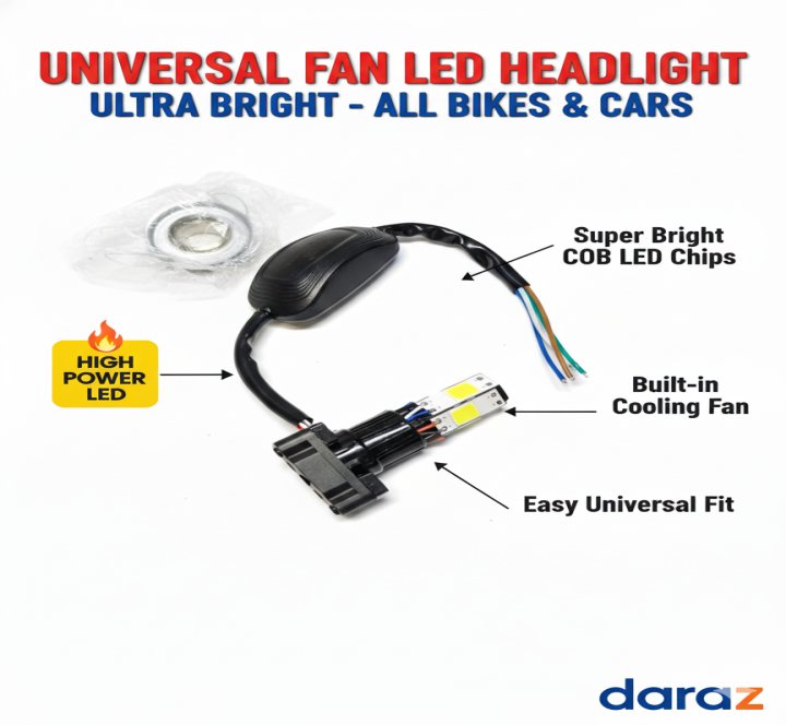 Head Light LED Bulb (White) (Yellow)Reflector Light for 70 and 125 Motorcycle