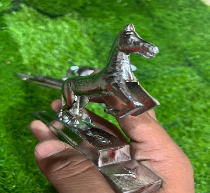 Horse Metal Chrome Emblem Statue for Car and Motorcycle