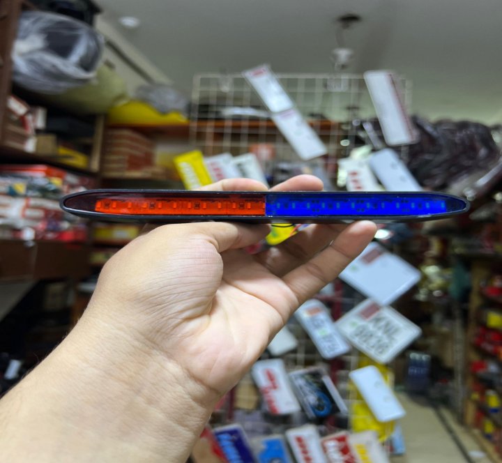 Universal Waterproof Red & Blue LED Strobe Warning Light ? High-Intensity Emergency Flasher Bar for Motorcycles and Cars