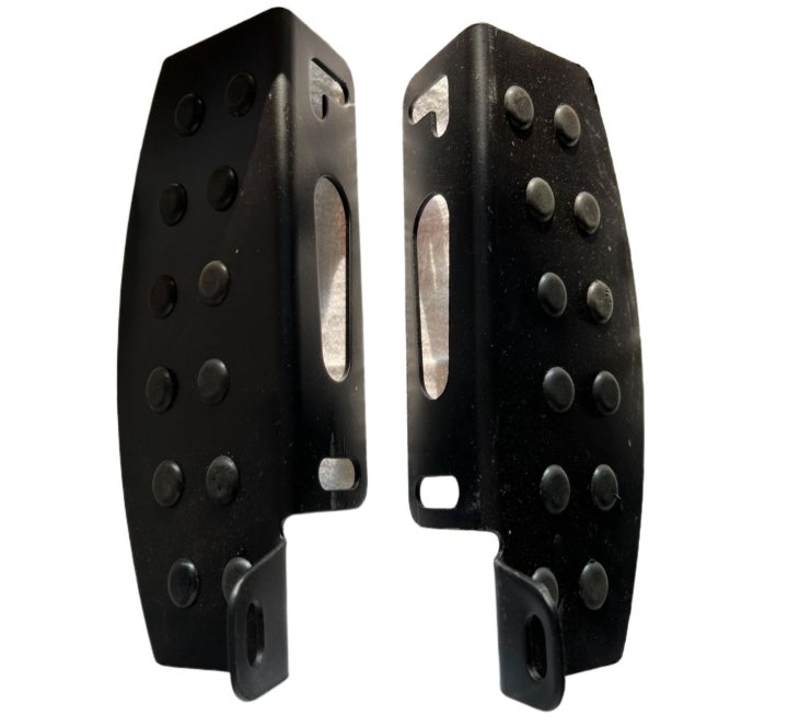 Universal Motorcycle Anti-Slip Rear Footrest Plates | Heavy-Duty Black Foot Peg Extension Pads Pair | For All 70cc Bikes & Honda CG 125