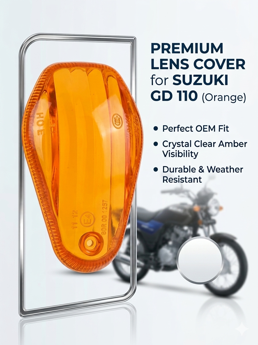 Premium Suzuki GD 110 Amber Indicator Lens Cover – Crystal Clear OEM Fit Replacement (1 Piece)