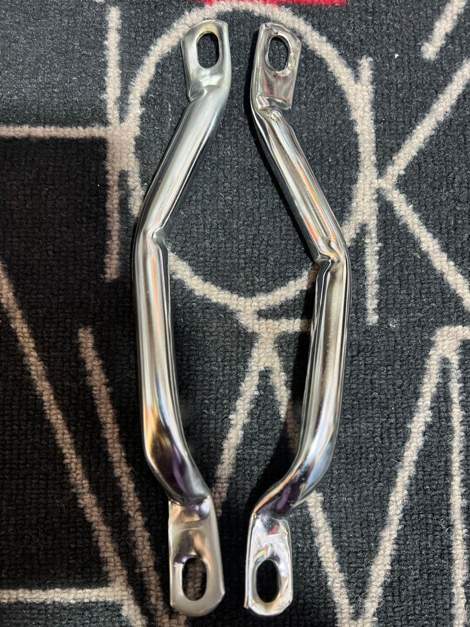 Premium Chrome Seat Handle Set for 70cc Motorcycles (Old Model) - Durable Rear Grip