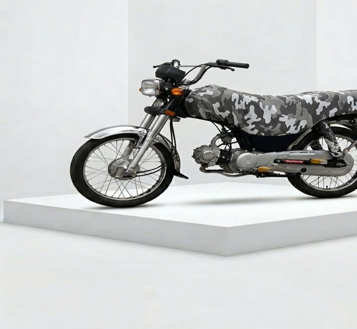 2-in-1 Commando Camouflage Motorcycle Cover Set for 70cc & 125cc Bikes - Complete Tank, Seat & Rear Shock Protection (Universal fit) #CamouflageSet #BikeCover #UniversalFit